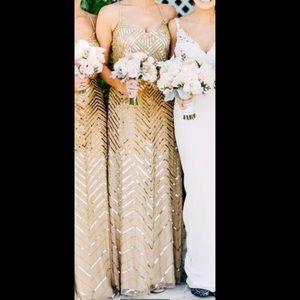 Gold sequin floor length dress